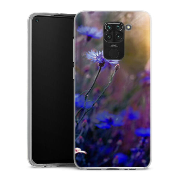 Coque Xiaomi Redmi Note 9 Jardin Fleuri Violet Doré | Housse silicone, antichocs, protection optimale - Motif floral