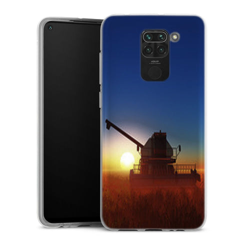 Coque pour Redmi Note 9 Moissonneuse Batteuse | Housse Antichoc Silicone Souple, Ultra Fine, Protection intégrale, Motif Vehicule Agriculture