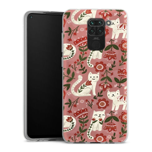 Coque Xiaomi Redmi Note 9 Motif de chat folklorique