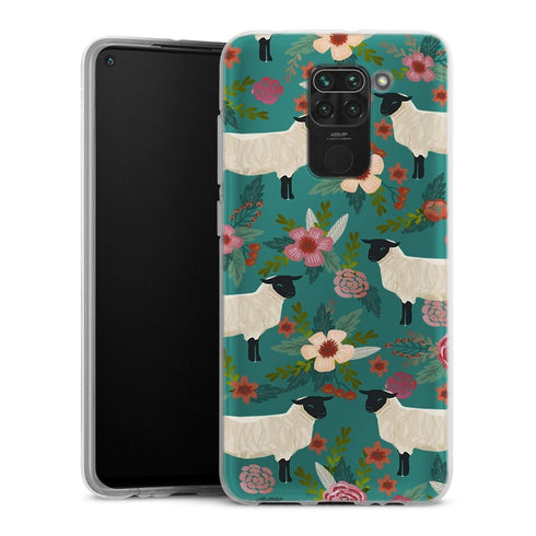 Coque Xiaomi Redmi Note 9 Motif Floral de sanctuaire de ferme de moutons | Housse silicone, antichocs, protection optimale - Motif floral