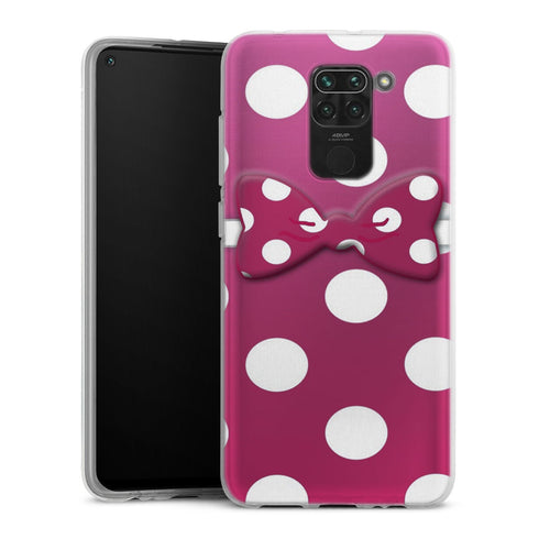 Coque pour Xiaomi Redmi Note 9 Minnie Noeud Rose