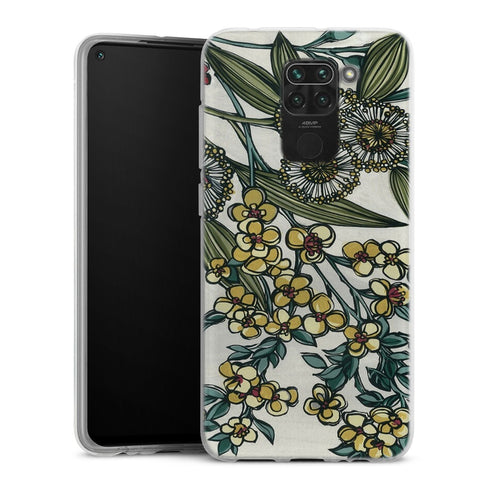 Coque Xiaomi Redmi Note 9 Retro Australian Native Floral | Housse silicone, antichocs, protection optimale - Motif floral