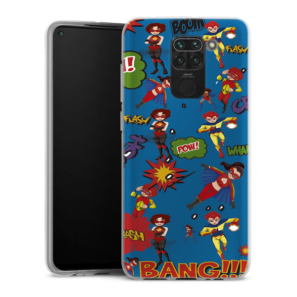 coque Xiaomi Redmi Note 9 Super Heros Bleu