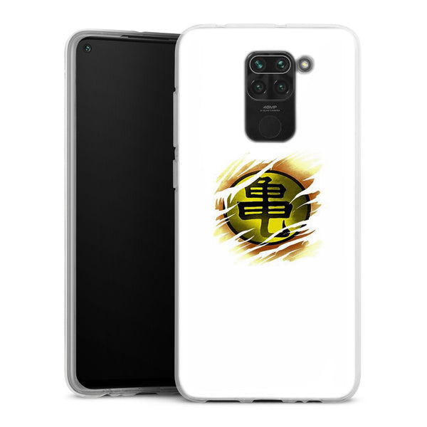 Protection Xiaomi Redmi Note 9 Manga, symbole Syian, en silicone blanc
