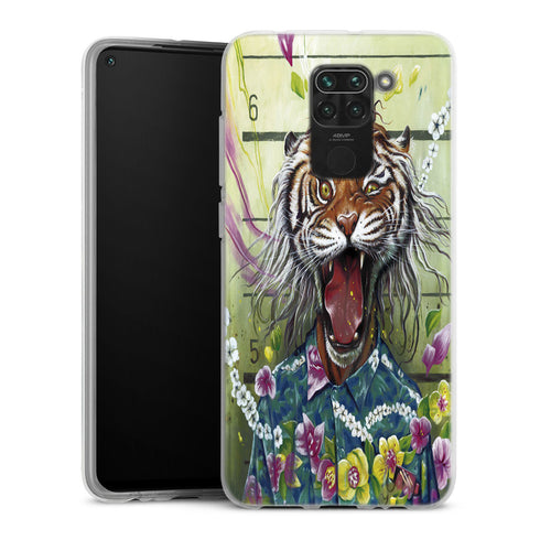 Coque Xiaomi Redmi Note 9 Tiger Flowers
