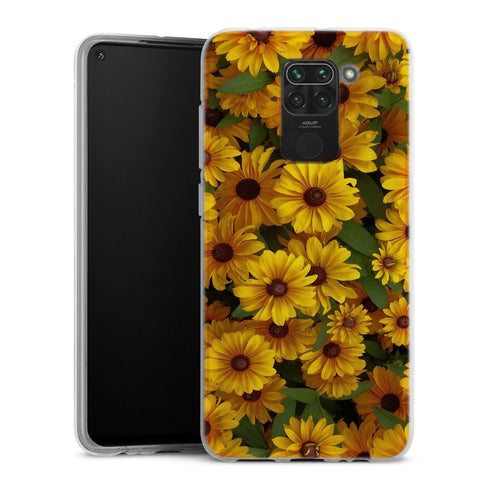Coque Xiaomi Redmi Note 9 Tournesol Party | Housse silicone, antichocs, protection optimale - Motif floral