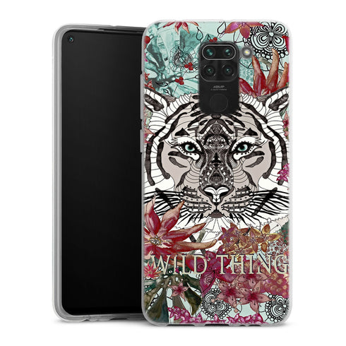 Coque Xiaomi Redmi Note 9 Wild Thing | Housse Antichoc Silicone Souple, Ultra Fine, Protection intégrale, Motif Floral