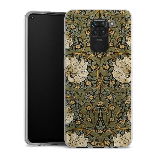 Coque Xiaomi Redmi Note 9 William Morris Pimpernel | Housse Antichoc Silicone Souple, Ultra Fine, Protection intégrale, Motif Floral