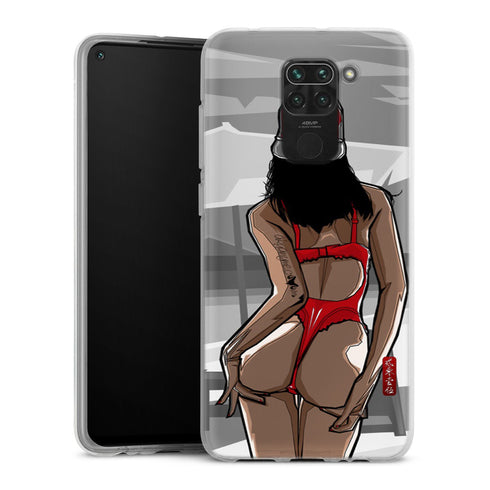 Coque Xiaomi Redmi Note 9 Beach Girl Sunset | Housse silicone, antichocs, protection optimale - Motif floral Soleil