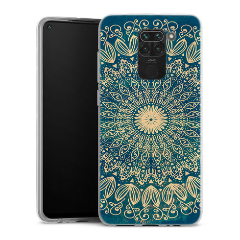 Coque pour Xiaomi Redmi Note 9 Blue organic boho mandala