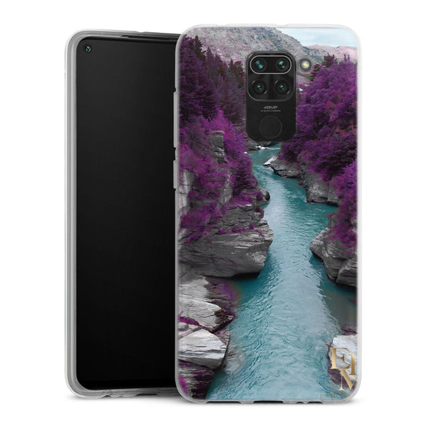Coque Xiaomi Redmi Note 9 Cascade | Housse silicone, antichocs, protection optimale - Motif floral Purple