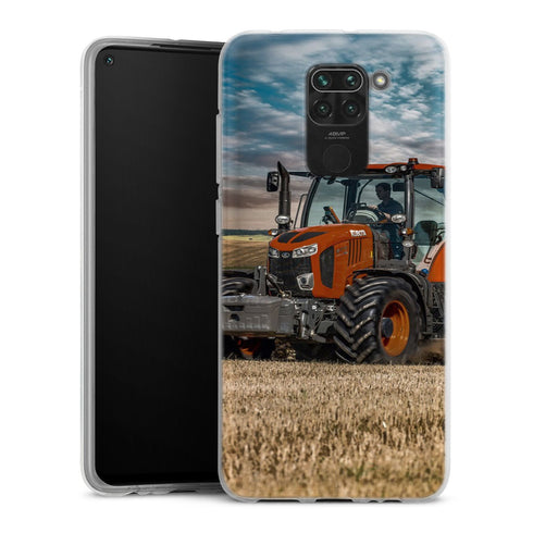 Coque Xiaomi Redmi Note 9 Farm Tractor Kubota | Housse silicone, antichocs, protection optimale - Motif floral Rouge