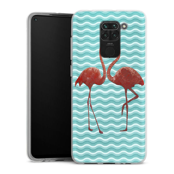 Coque pour Xiaomi Redmi Note 9 Flamingo love