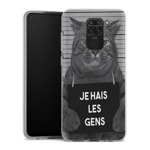 Coque Xiaomi Redmi Note 9 I hate People Jail Cat