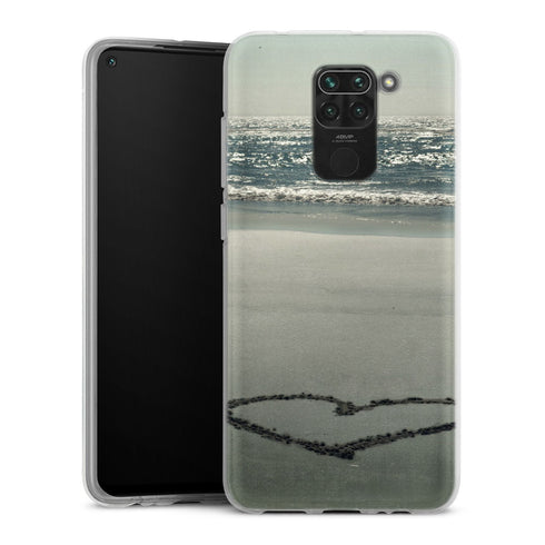 Coque Xiaomi Redmi Note 9 I Heart the Beach | Housse silicone, antichocs, protection optimale - Motif floral sur la Plage