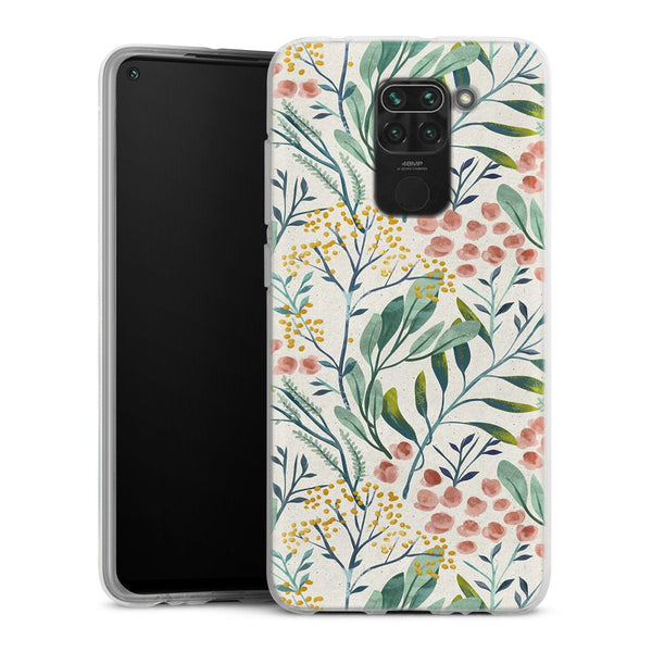 Coque Xiaomi Redmi Note 9 Jardin botanique | Housse silicone, antichocs, protection optimale - Motif floral