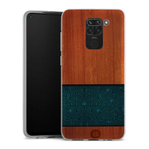 Coque Xiaomi Redmi Note 9 Natural Wooden Wood Bamboo | Housse silicone, antichocs, protection optimale - Motif floral
