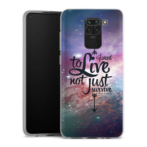 Coque Xiaomi Redmi Note 9 Not Just Survive | Housse silicone, antichocs, protection optimale - Motif floral