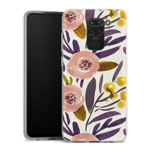 Coque Xiaomi Redmi Note 9 Novembre | Housse silicone, antichocs, protection optimale - Motif floral