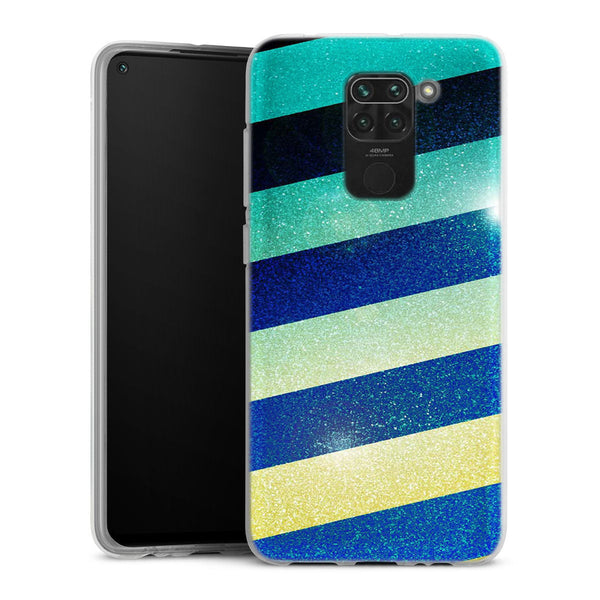 Coque pour Xiaomi Redmi Note 9 Striped colorful glitter