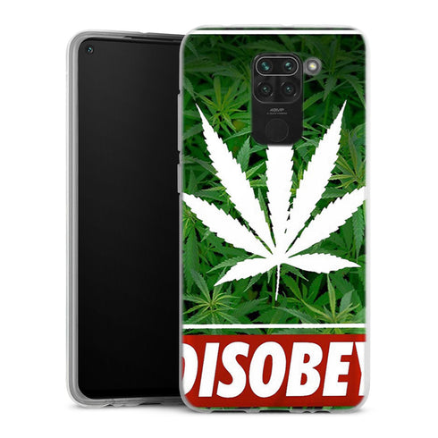 Coque Xiaomi Redmi Note 9 Weed Cannabis Disobey | Housse Antichoc Silicone Souple, Ultra Fine, Protection intégrale, Motif Floral