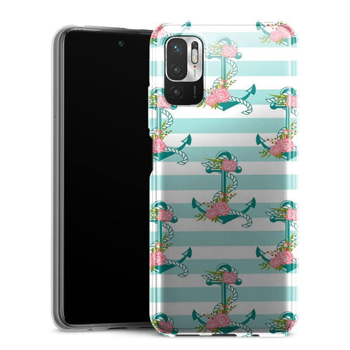Coque Xiaomi Note 10 5G ancres et fleurs