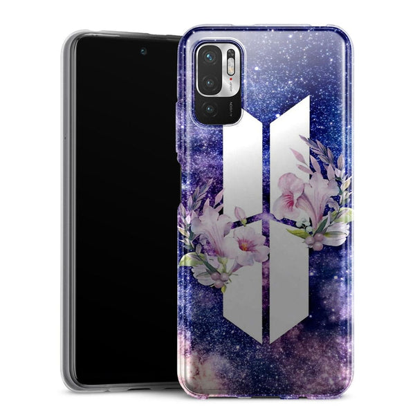Coque Xiaomi Note 10 5G BTS Army galaxy fleurs