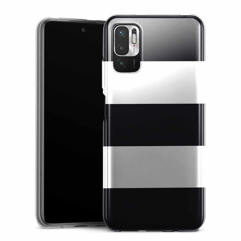 Coque Xiaomi Redmi Note 10 5G Bandes Mariniere Noires Blanches