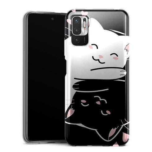 Coque Xiaomi Redmi Note 10 5G Chats Kawaii Yin et Yang