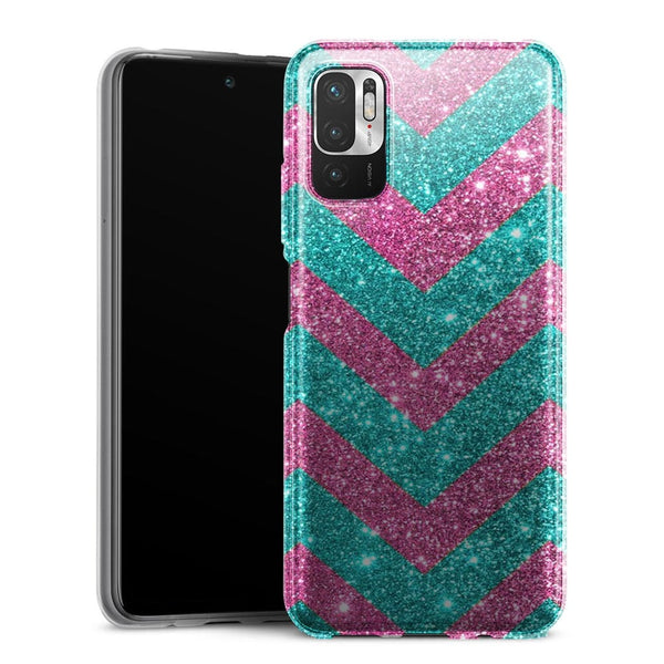 Coque Xiaomi Redmi Note 10 5G Chevrons Strass Violet Rose