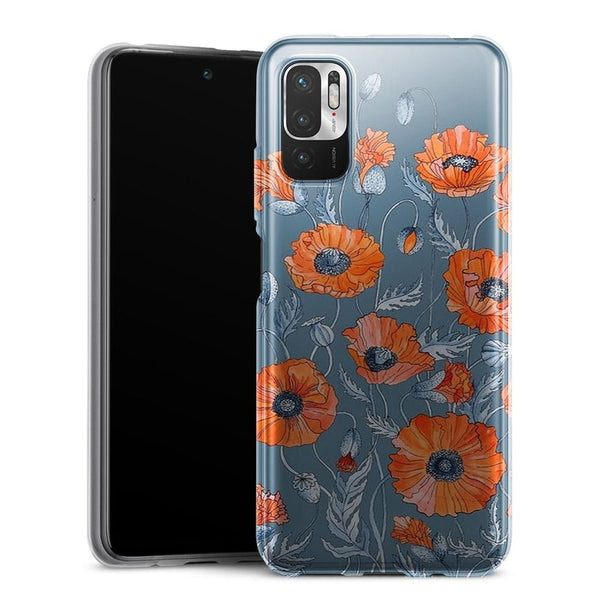 Coque Xiaomi Note 10 5G Coquelicots floral botanical art
