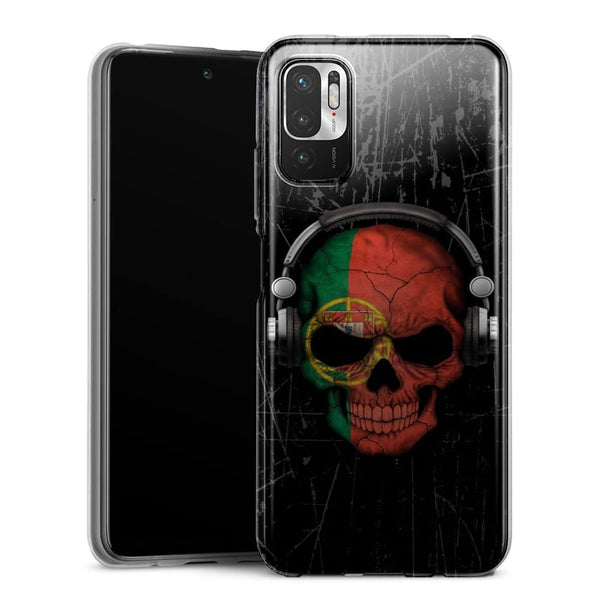Coque Xiaomi Redmi Note 10 5G Dj Skull avec drapeau portugais