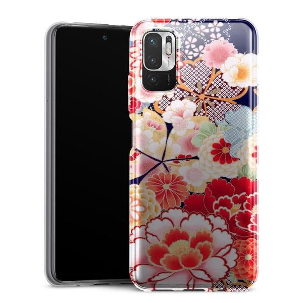 Coque Xiaomi Note 10 5G fleurs japonais antiques