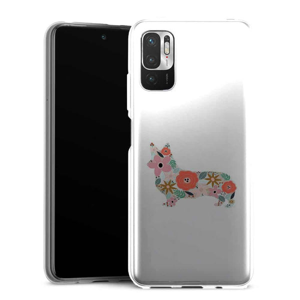 Coque Xiaomi Note 10 5G floral corgi