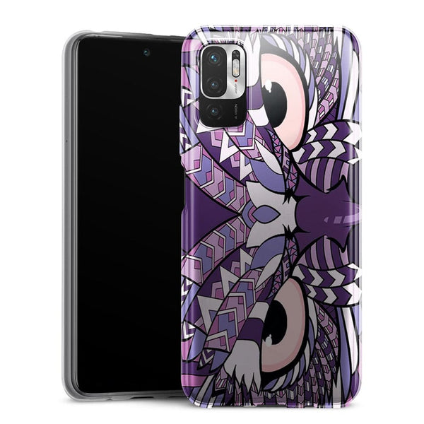 Coque Xiaomi Redmi Note 10 5G Hibou violet Azteque