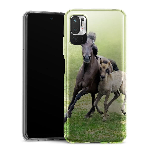 Coque Xiaomi Redmi Note 10 5G Horses, Wild Duelmener ponies, mare and foal