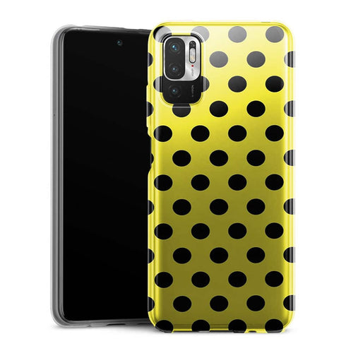 Coque Xiaomi Redmi Note 10 5G Jaune à Pois Noirs