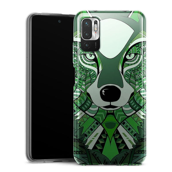 Coque Xiaomi Redmi Note 10 5G Loup Vert Azteque