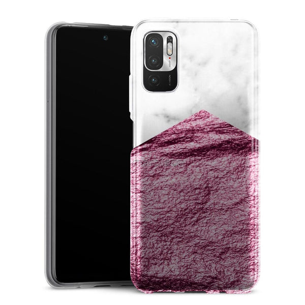 Coque Xiaomi Redmi Note 10 5G Marbre or rose magenta