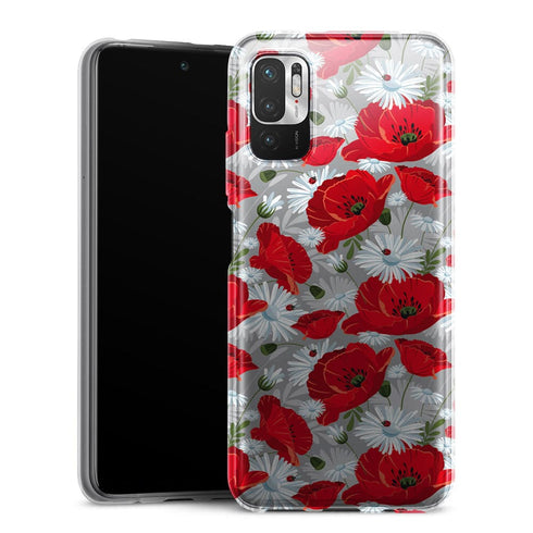 Coque Xiaomi Note 10 5G Motif de fleur rouge