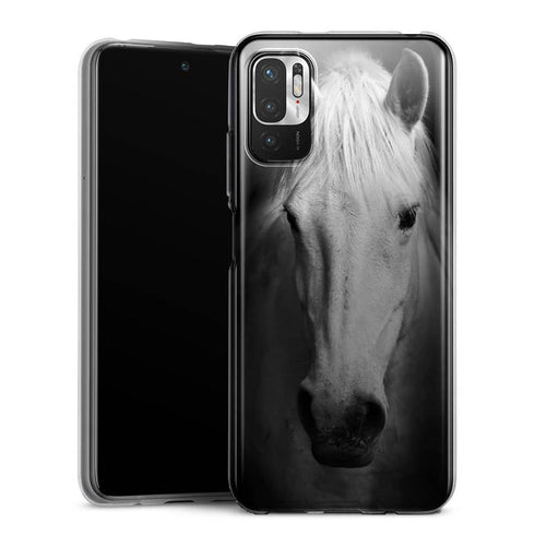 Coque Xiaomi Redmi Note 10 5G Tete de Cheval Noir et Blanc