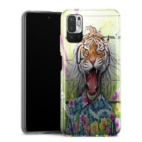 Coque Xiaomi Redmi Note 10 5G Tiger Flowers