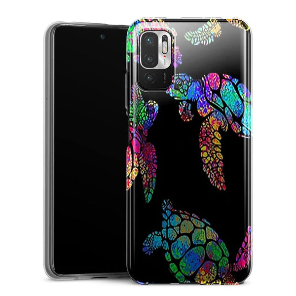 Coque Xiaomi Note 10 5G Tortue de mer avec des fleurs