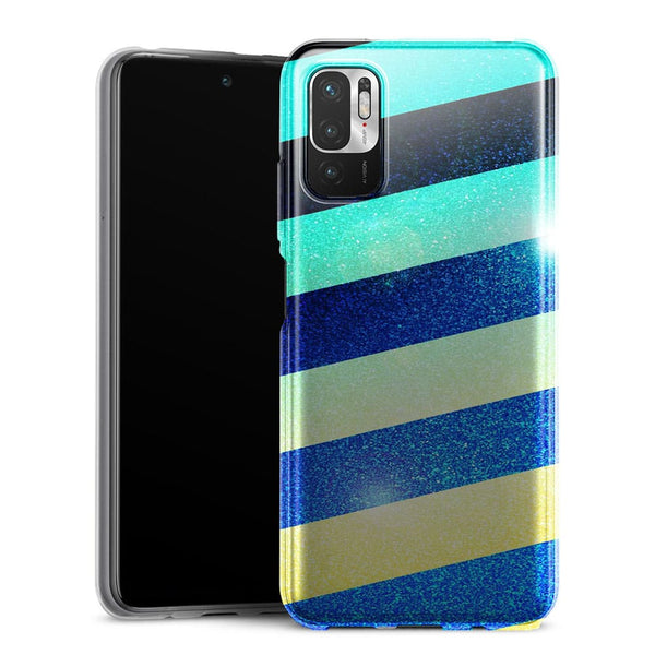 Coque Xiaomi Redmi Note 10 5G Striped colorful glitter