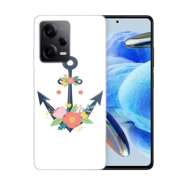 Coque Xiaomi Note 12 Pro ancre florale nautique fleurs mignonnes