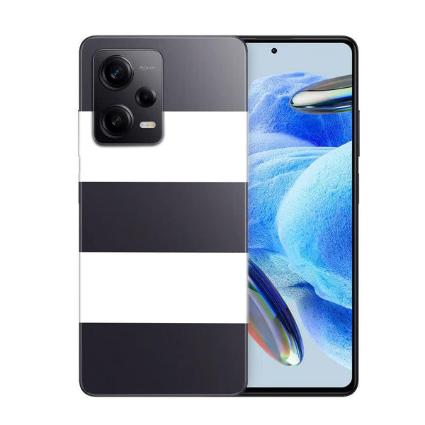 Coque Xiaomi Redmi Note 12 Pro Bandes Mariniere Noires Blanches