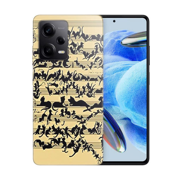 Coque Xiaomi Redmi Note 12 Pro Clef musicale pour chat