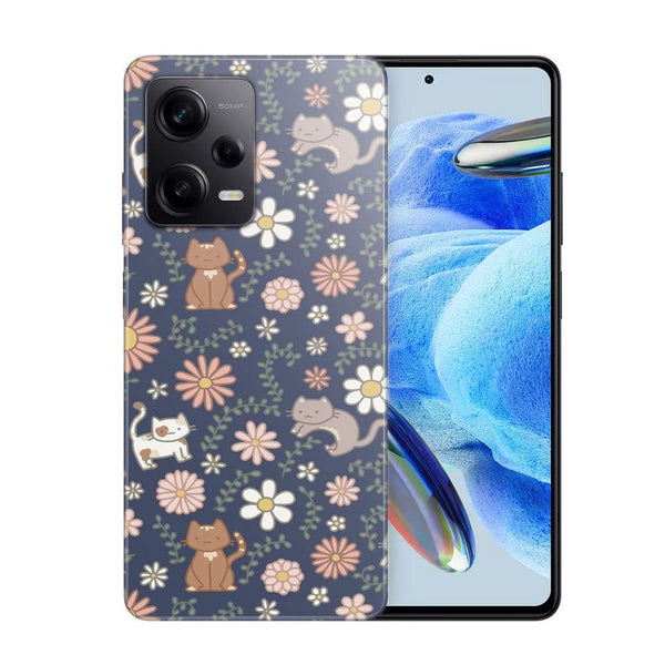 Coque Xiaomi Note 12 Pro Floral meower marine