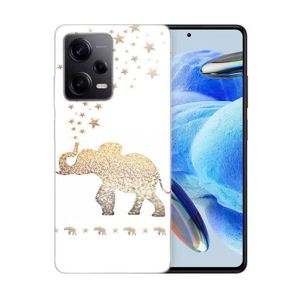 Coque Xiaomi Redmi Note 12 Pro Gatsby gold glitter elephant