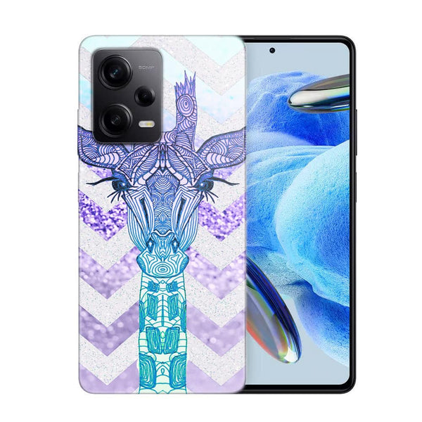Coque Xiaomi Redmi Note 12 Pro Glitter Girafe Bleu